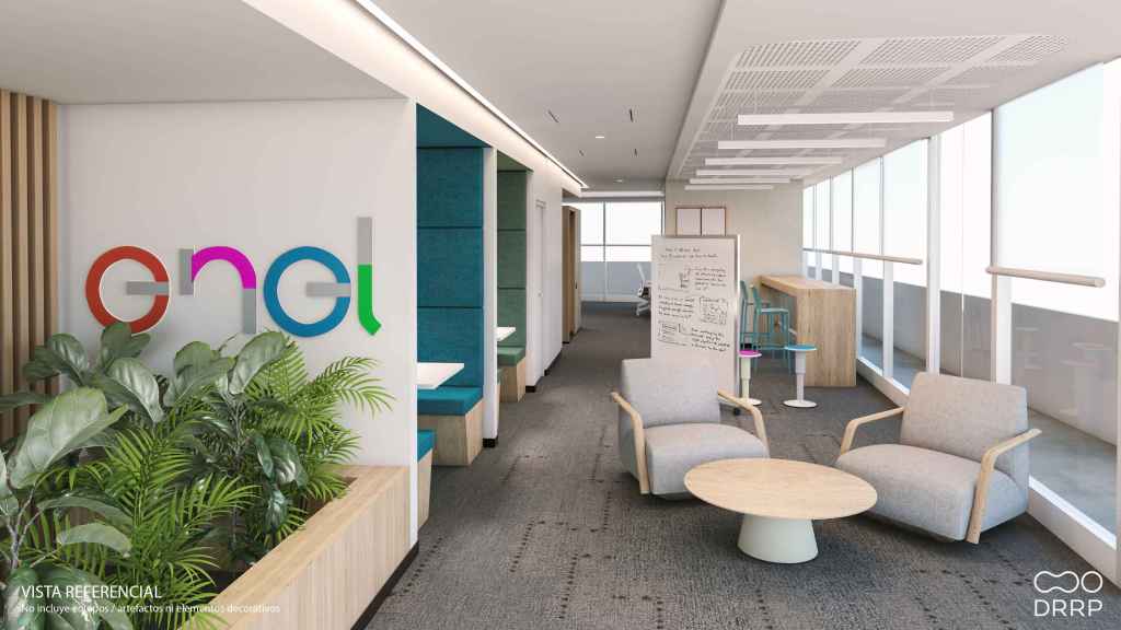 Espacios de trabajo corporativos, confort ambiental interior y biofilia WELL Platino, Sede Enel Perú.